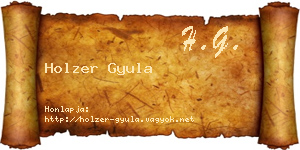 Holzer Gyula névjegykártya